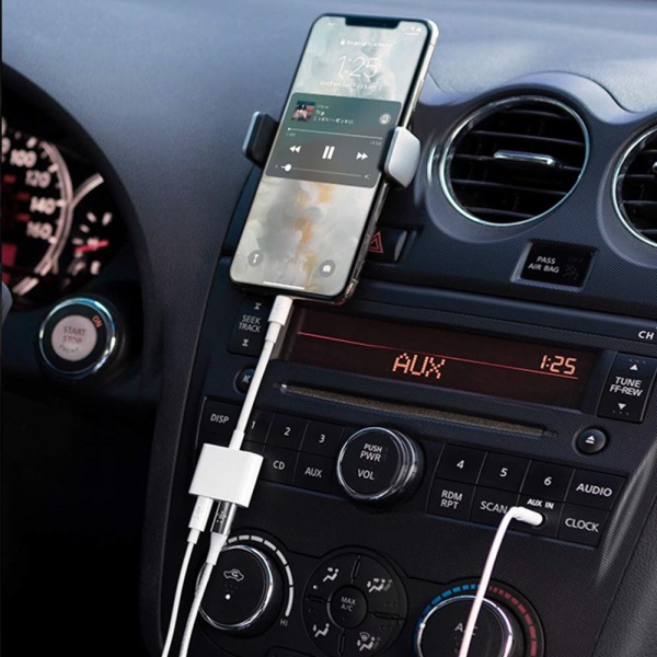 Kompatibel med iPhone 12 11 Pro Max Lightning till Aux-adapter