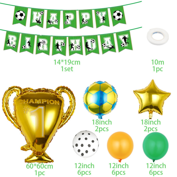 Grattis på födelsedagen Bannerdekorationer Ballonger Folieballong för barn  CHAMPION Röd Fotboll Tema 3164 | CHAMPION Röd | Fotboll Tema | Fyndiq