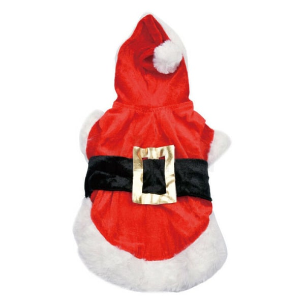 Husdjur Jul Jultomten Kostym Katt Hund Kläder Chihuahua Valp Red Coat XS