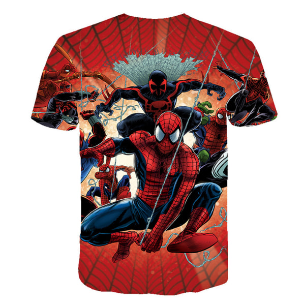 Superhjälte Spiderman printed T-shirt Barn Pojkar Kortärmade Toppar D 4-5 Years = EU 98-110