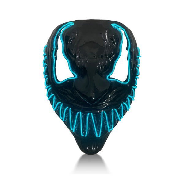 Halloween Venom Glödande Skrämmande Mask Huva Cosplay Festrekvisita blue