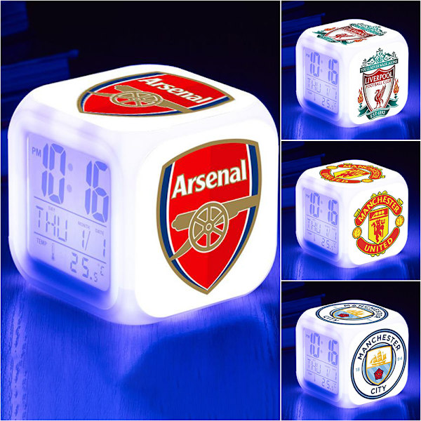 Fotboll LED Nattlampa Digital Lampa Sovrum 7-Färgsförändring Present Barn Pojkar C