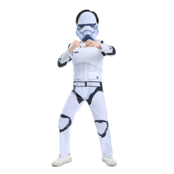 Barns vita soldat Star Wars Halloween Cosplay kostym L