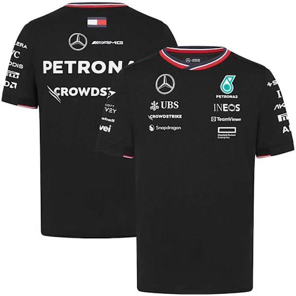 Herrarnas Racing Kortärmad T-shirt Sommar Casual Sport Tryckt T-shirt Toppar Black M