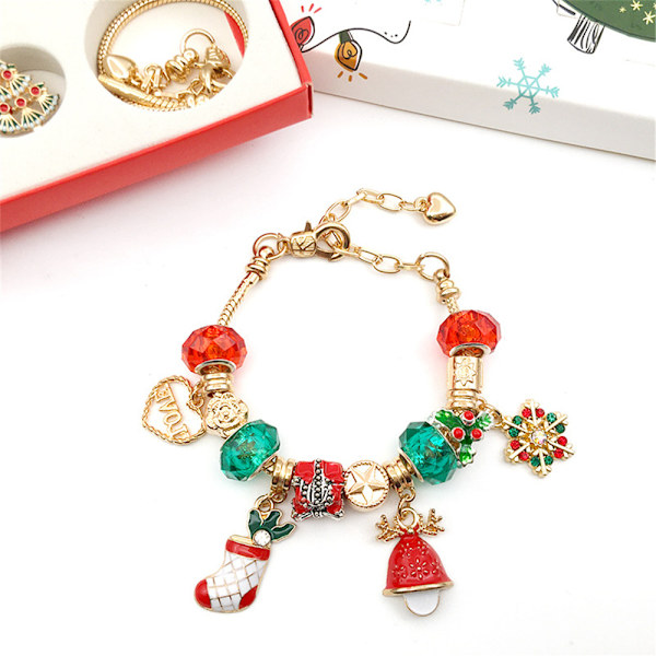Kids Girls Jul Nedräkning Adventskalender Armband DIY Kit golden