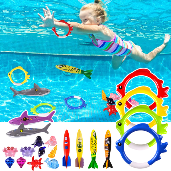 20st Summer Pool Dykning Simleksaker för barn Spel Set 20PCS