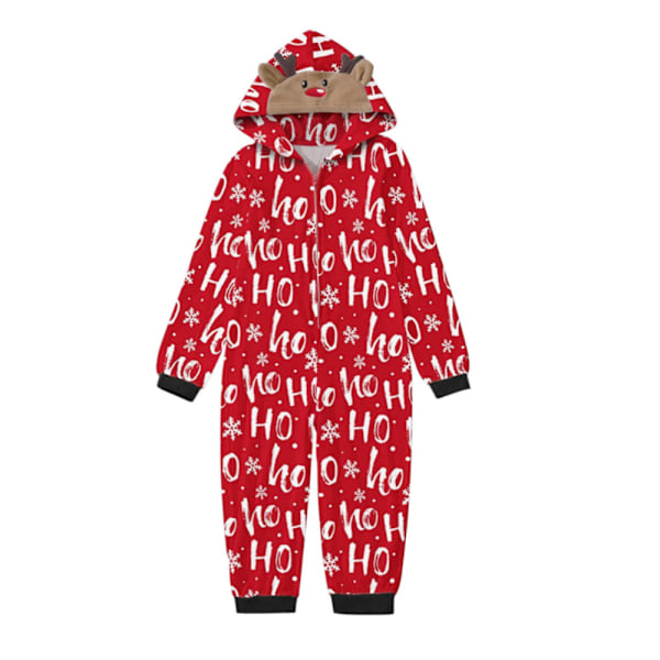 Julmatchande Familjepjys Set med Santa-Tryckta Jumpsuits, Sömnkläder, Semester-Pjs för Vuxen/Barn/Baby Kids-Red 110cm