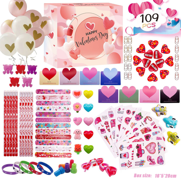 109 st Alla hjärtans dag gynnar brevpapper Penna Eraser Sticker