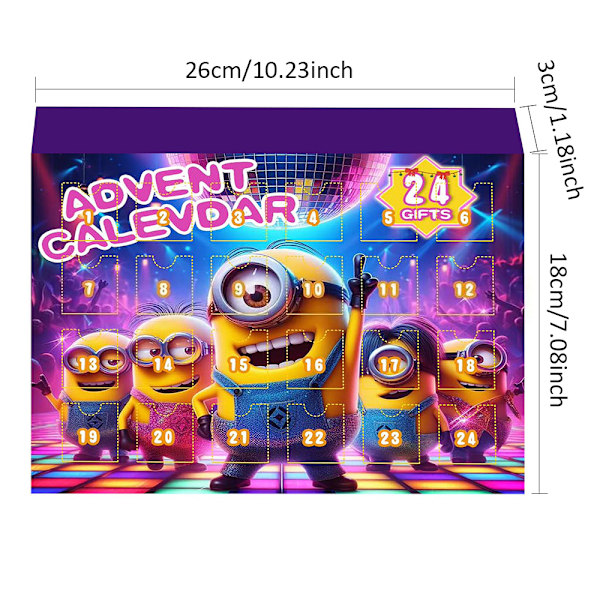 24 rum Julekalender Blind Box Legetøj - 24 Dages Nedtællingskalender Jul Mini Despicable Minions Figurer Gave Til Børn Jul A