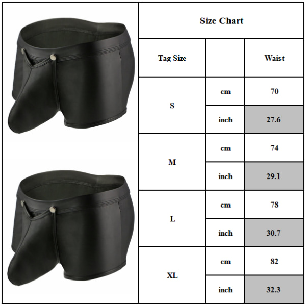 Sexiga underkläder för män Boxer U Poket Design i lack Black L a1b0 | Black  | L | Fyndiq
