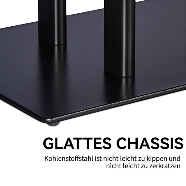 Håndklædeholder, fritstående håndklædestativ, badehåndklædeholder, badeværelseshåndklædestang, med 2 håndklædestænger, metal, sort