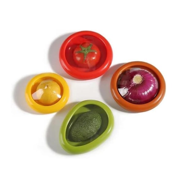 Kontinuerlig Förvaringsbehållare, Kontinuerlig Förvaring, Frukt- och Grönsaksantioxidantförvaringslåda, Silikonfruktförvaringslåda (4 stycken) 4PCS
