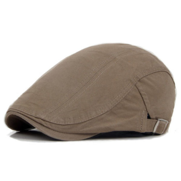Platt topp andningsbar tidningspojke hatt basker keps herr bomullskeps deep khaki