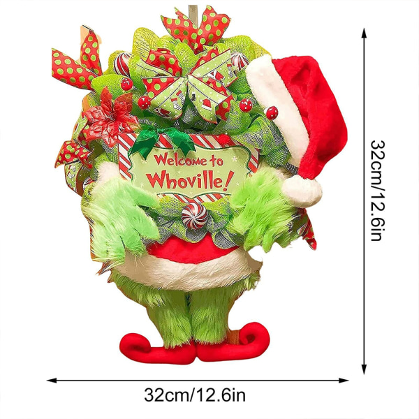 Julgirlang dag dekorationer Grinch krans hänge