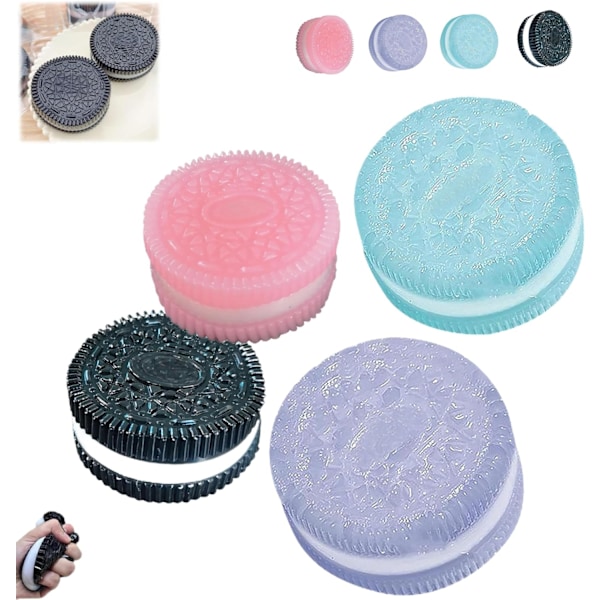 Rosa Cookie Squishy, Taba Squishy Stressavlastande Leksak, Klämma Sandwich Simulation, Ultra-Mjuk Avkoppling Leksak Black