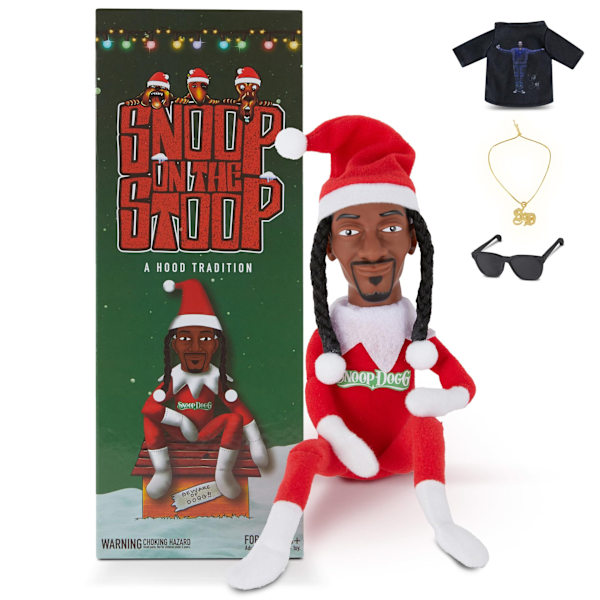 Christmas Dogg On Stoop 2024 Joulunukke 12” Pienet pehmolelut Hyllykoriste Sisältää Lelu Lisä T-paidan Aurinkolasit ja Kaulakorun