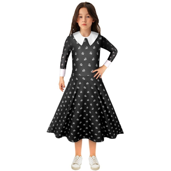 Onsdag Addams Family Costume Girl Adams Fancy Dress Party 9-10Years