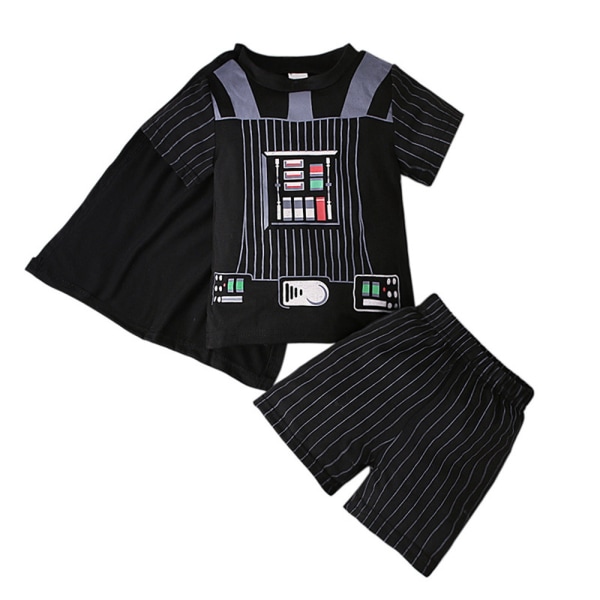 Darth Vader Outfits Kortärmad skjorta Shorts Cape Set Barn Pojkar Darth Vader 3-4 Years = EU 92-98