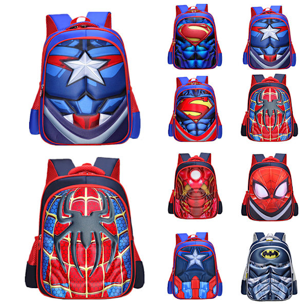 Superhelt/Spiderman Tegneserie Barnehagesekk Rollespill Ryggsekk Reiseryggsekk Lett og Slitesterk F