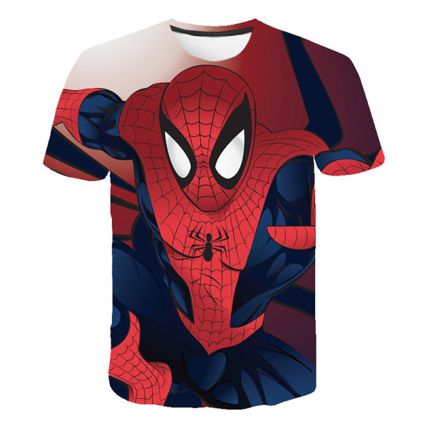 Superhjälte Spiderman printed T-shirt Barn Pojkar Kortärmade Toppar C 4-5 Years = EU 98-110