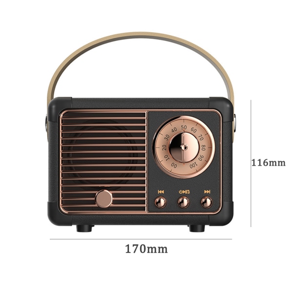 Retro Radios Trådlösa Bluetooth Bärbara Högtalare Bilresor White