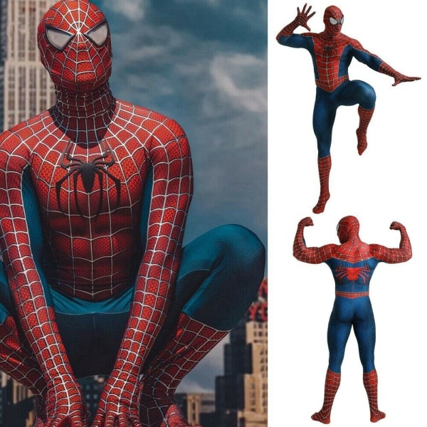 Klassisk Raimi Spiderman Cosplay Kostym Jumpsuit för Barn Pojkar Raimi Spiderman 11-12Years = EU146-152