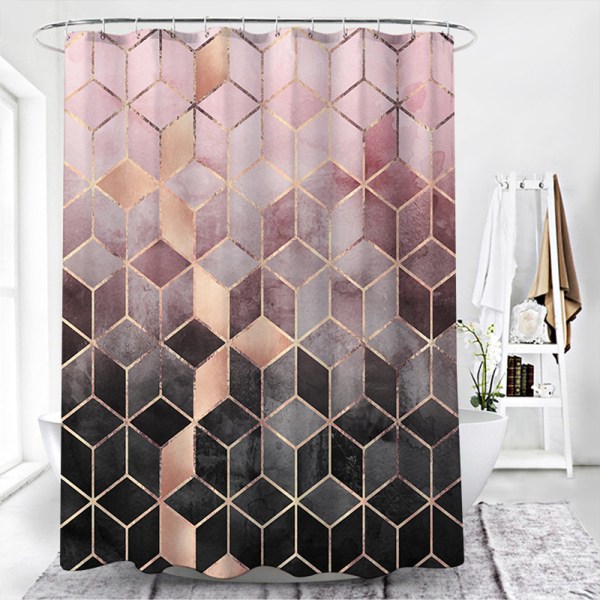 Geometriska mönster Sekretess Duschdraperi Badrum Hem D 180*200CM