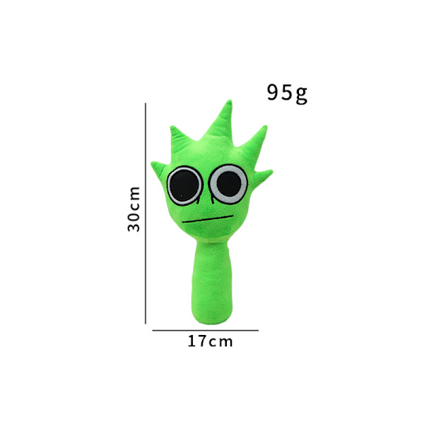 Sprunki Plysjdukke, 25 cm Sprunky Wenda og Gray Plysjleker, Sprunk Myke og Morsomme Utstoppede Leker Dukker for Fans og Venner Bursdag Green Arrow