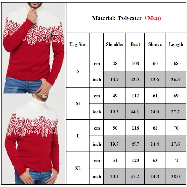 Perheen yhteensopiva jouluneulehuppari vanhempi-lapsi pitkähihainen unisex-poroprintti-villapaitapusero Men XL