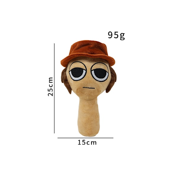 Sprunki Plysjdukke, 25 cm Sprunky Wenda og Gray Plysjleker, Sprunk Myke og Morsomme Utstoppede Leker Dukker for Fans og Venner Bursdag Brown