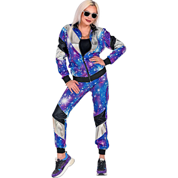 Herre 2 stk 80-talls 90-talls antrekk for menn Hippie vindjakke og bukse sett Neon Disco Halloween Party kostyme klær A L