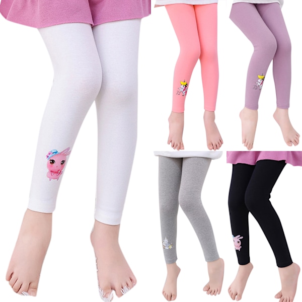 Flickbyxor för flickor med tryckta enhörningar, yogabyxor lämpliga för barn i åldrarna 2 till 12 år Purple 110cm