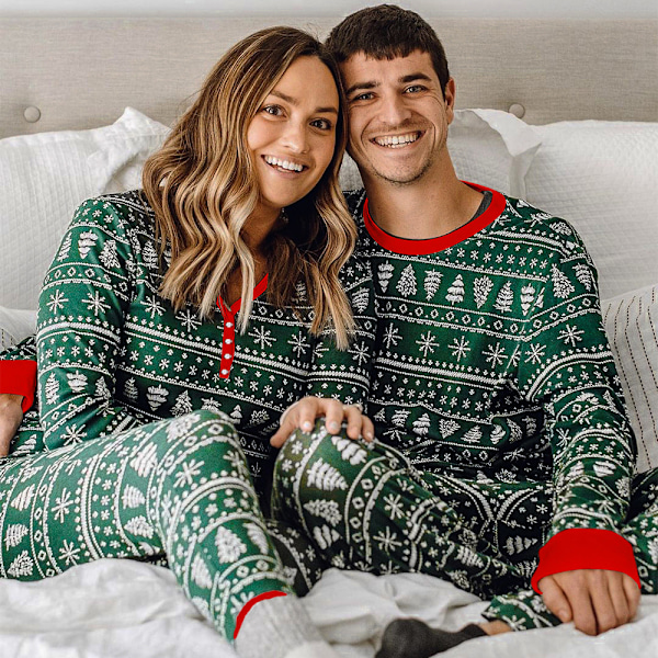 Julpyjamas för Familjen - Matchande Santa-Pyjamas för Kvinnor, Barn, Sömnkläder, Nattkläder, PJS Men M