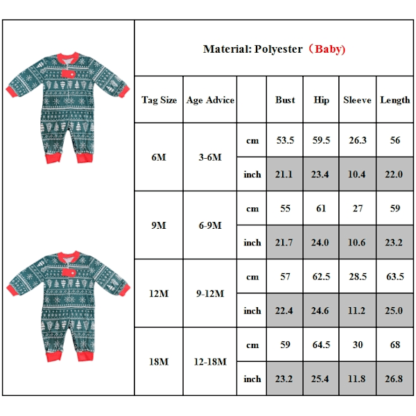 Julpyjamas för Familjen - Matchande Santa-Pyjamas för Kvinnor, Barn, Sömnkläder, Nattkläder, PJS Baby 6-9M