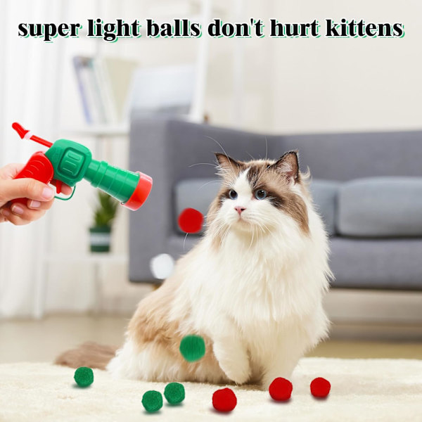 Katt Leksaker Bollkastare 30st Jul Katt Leksaker för Innekatter Katt Leksaker Kattunge Leksaker Interaktiv Katt Leksak Katt Bollar Hämta Leksak med Pom Pom Bollar