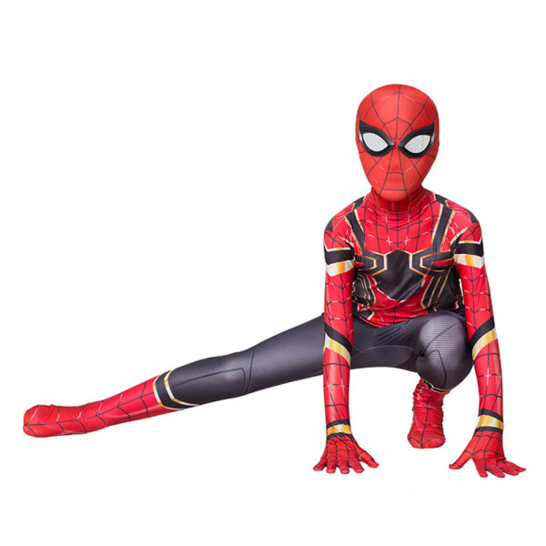 Barn Pojkar Järn Spiderman Superhjälte Cosplay Kostym Overall Iron Spiderman 7-9Years = EU122-134