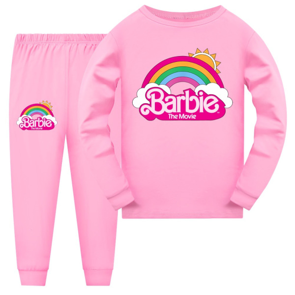 Barbie Girls Kostym Barn Långärmade Byxor Pyjamas Set pink 130cm