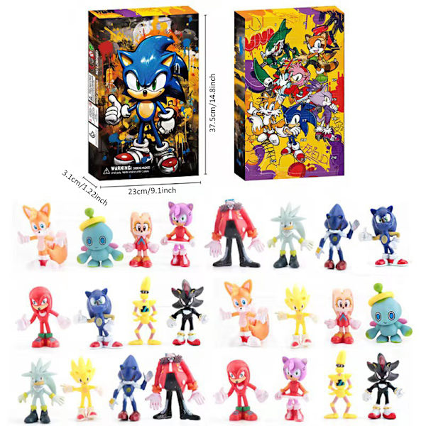 24 Rutor Julkalender Blind Box Leksak - 24 Dagars Nedräkning Julkalender Mini Sonic Figurer Presentset För Barn Julhelg
