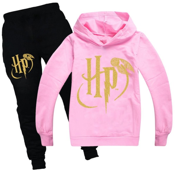 Barn Pojkar Harry Potter Hooded Pullover Byxor 2pcs Kit pink 160cm