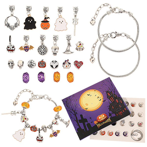 Halloween Adventskalender 24-dagars flickors charm armband nedräkning smycken gåvor