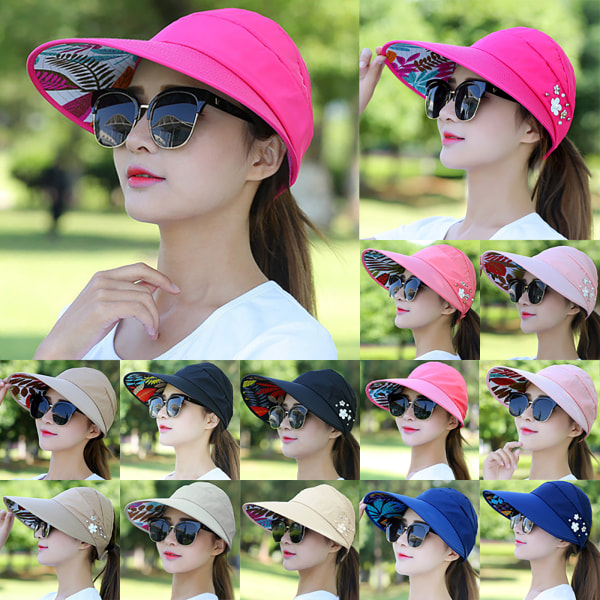 Dam Wide Hats Visir Sport Baseball Cap Solskydd Sommar Pearl-free pink