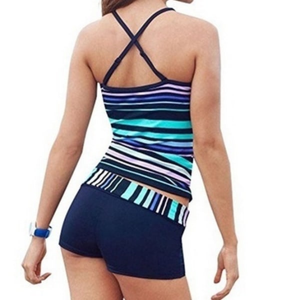 Damrandiga badkläder Stretchhängslen Casual Beach Summer colorful stripes 2XL