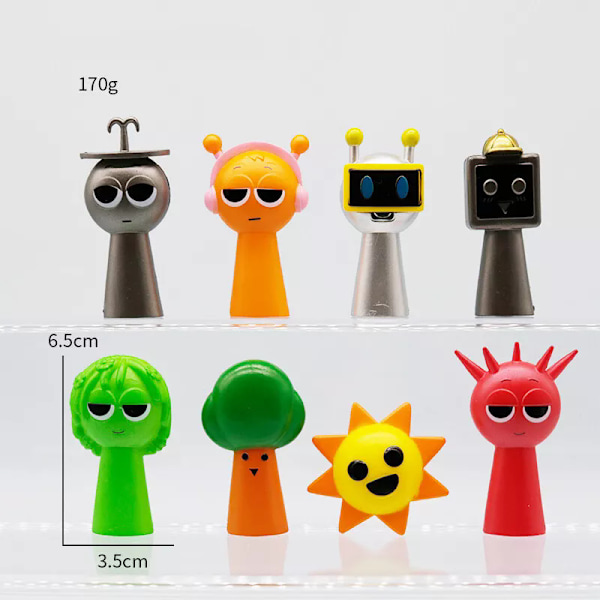 8 stk. Sprunki Actionfigurer Blødt legetøj Perfekt til komfort og fantasi Julegave, fest B