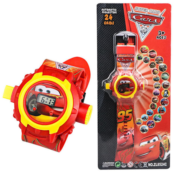 Barn Projektor Digital Armbandsur Flip Cover Projektion Klocka Pojkar Flickor Present Automobile