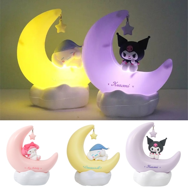Nattljus Söt Anime-karaktär LED-ljus Söt rumsdekoration Uppladdningsbar bordslampa Kuromi