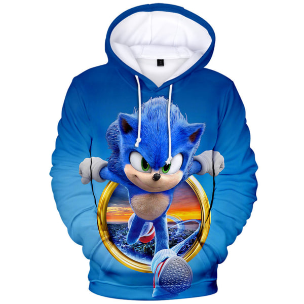 Pojkar Flickor Tecknad Hedgehog Sonic Hood Sweater Jacka C 160cm