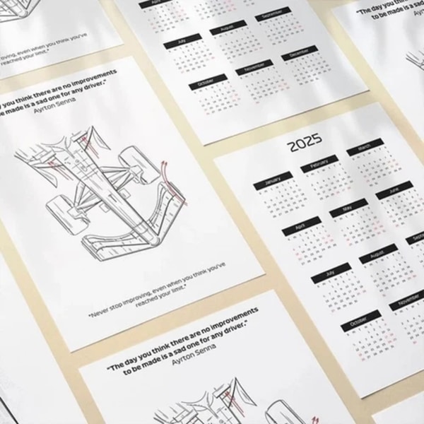 F1 2025 Planlægger og Kalender Månedlig Planlægger med Passion Notesbog Spiralbundet