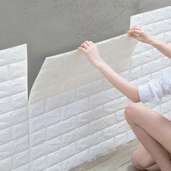 Mosaik kakel tegelvägg klistermärken tapeter för badrum kök White 10Piece