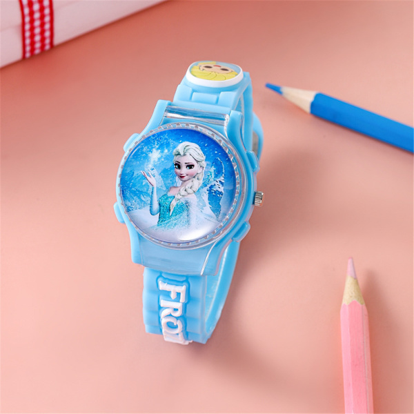 Lasten Tyttöjen Frozen Elsa Rannekello Pyörivät Kellot Hihna Lahja blue
