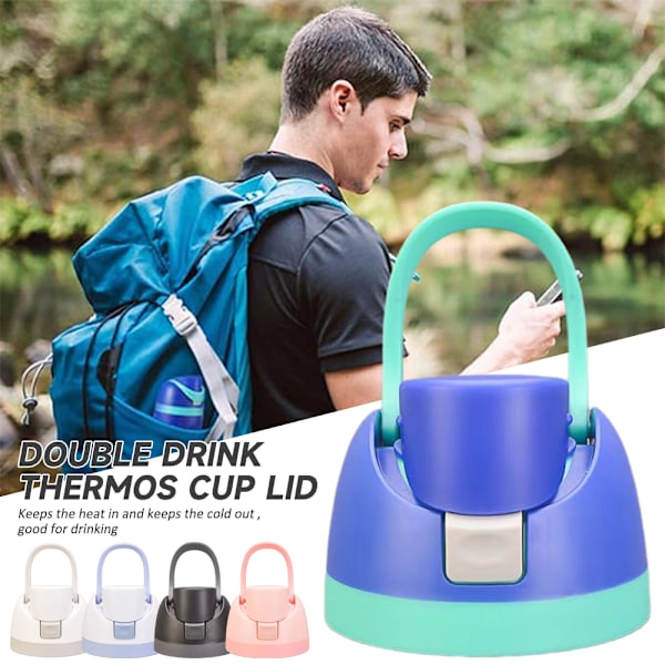 Ersättningslock Dubbel Dryck Termosmugg Lock Läcksäker (Vit） White